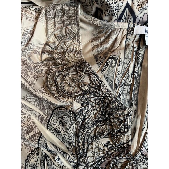 Croft & Barrow Women Plus 2X Paisley Print Tunic Embroidered Asymmetric Blousy - Picture 10 of 16